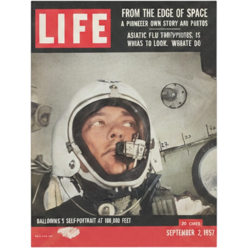 Vintage LIFE Magazine September 2 1957 Balloonist Self-Portrait Space Pioneer